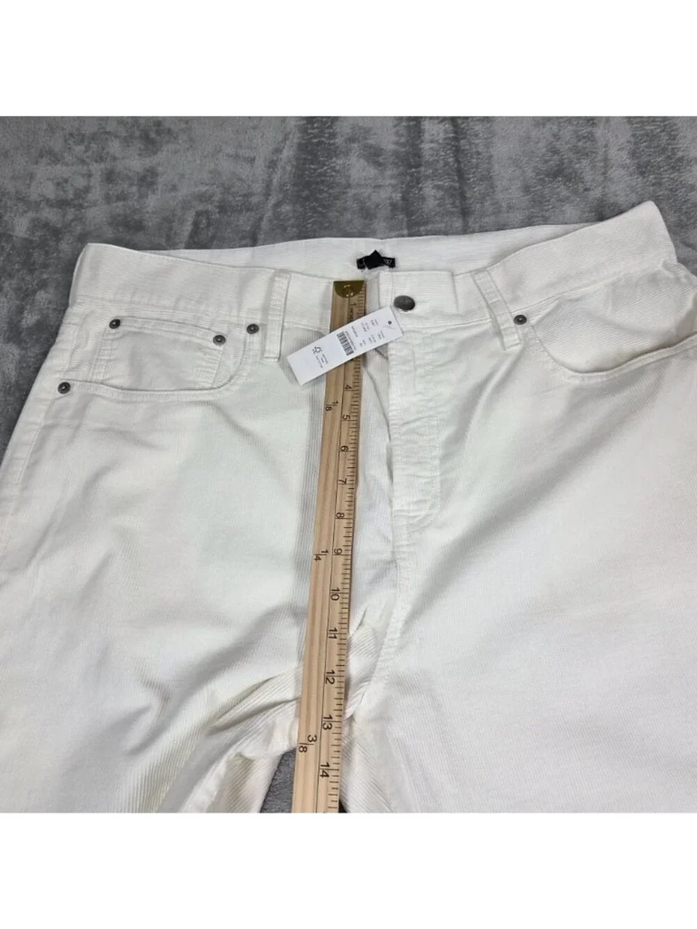 J Crew Loose Straight Corduroy Pants Womens 33 Cream High Rise Preppy NEW
